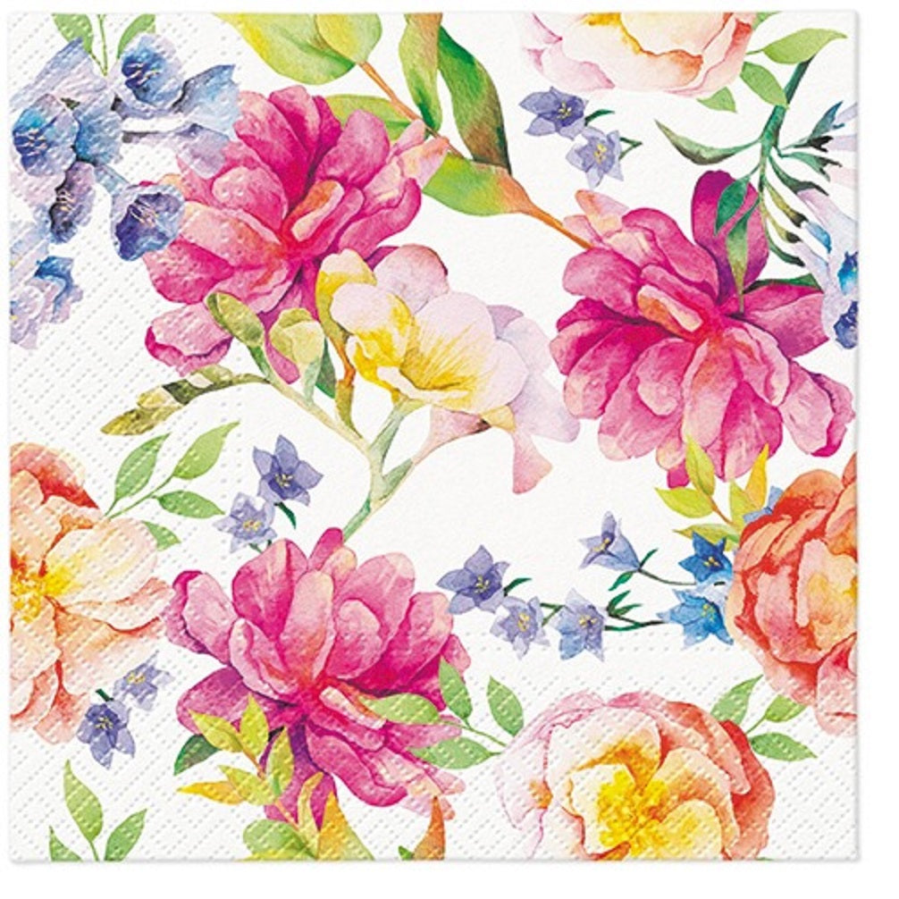 Flowers Paper Luncheon Napkins 20 Pack #5221