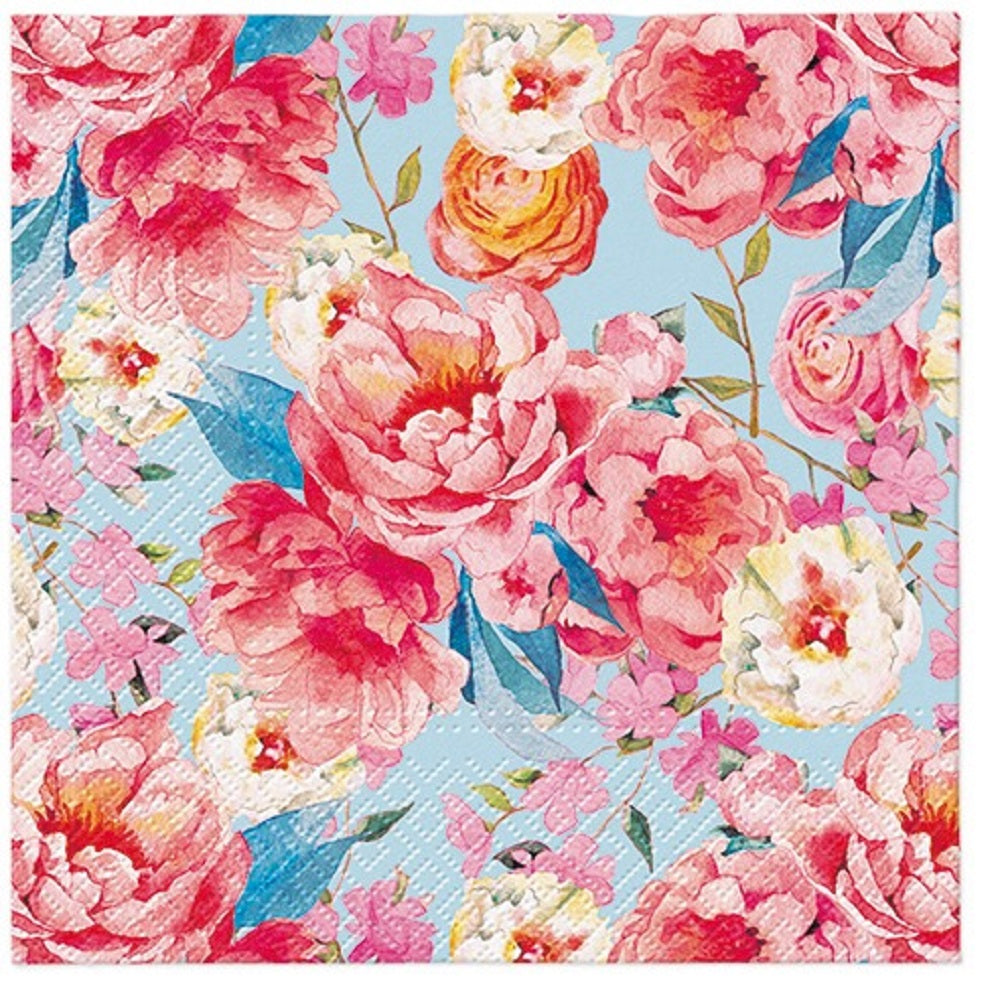 Flowers Paper Luncheon Napkins 20 Pack #5224