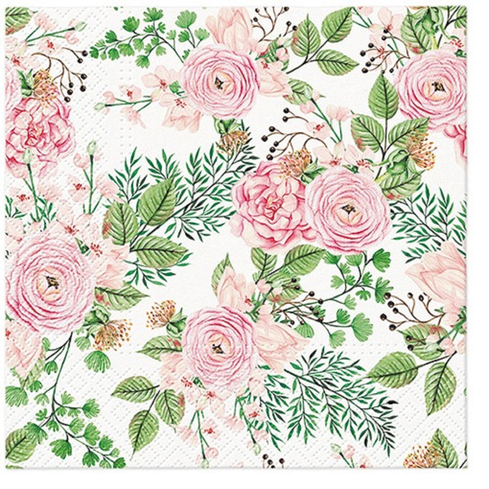 Flowers Paper Luncheon Napkins 20 Pack #5225