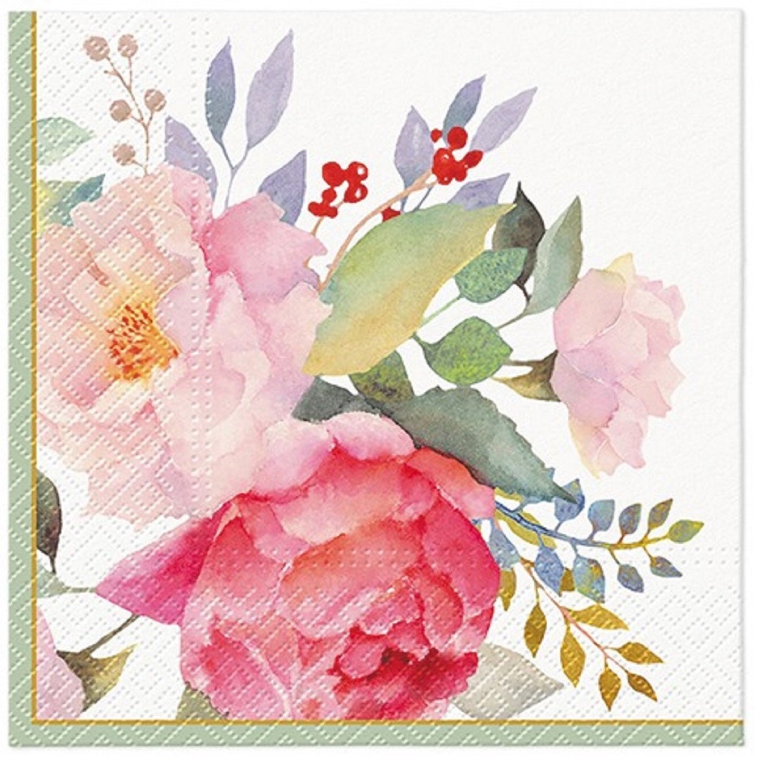 Flowers Paper Luncheon Napkins 20 Pack #5226
