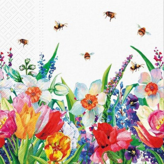Flowers Bee Napkins Decorative Paper Decoupage Napkin #5313
