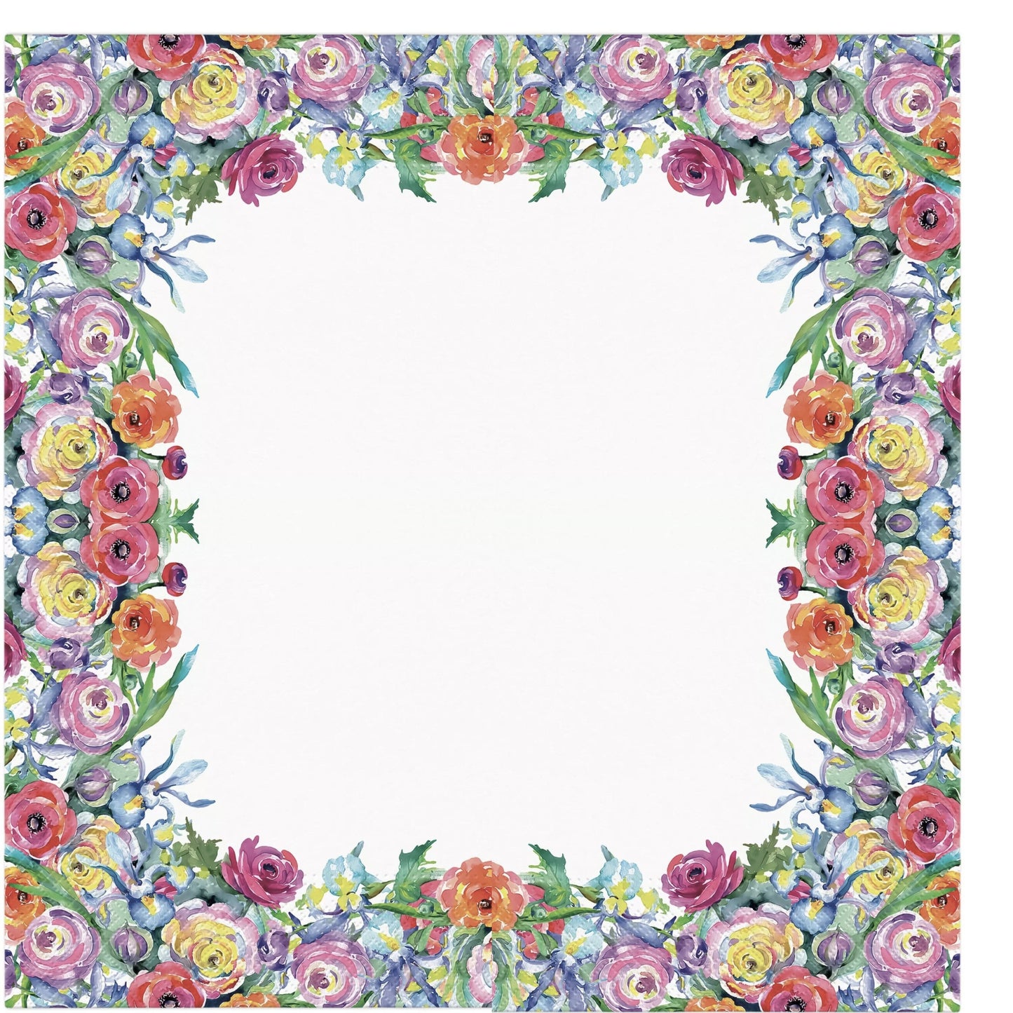 Flowers Napkins Decorative Border Floral Paper Decoupage Napkin #5319