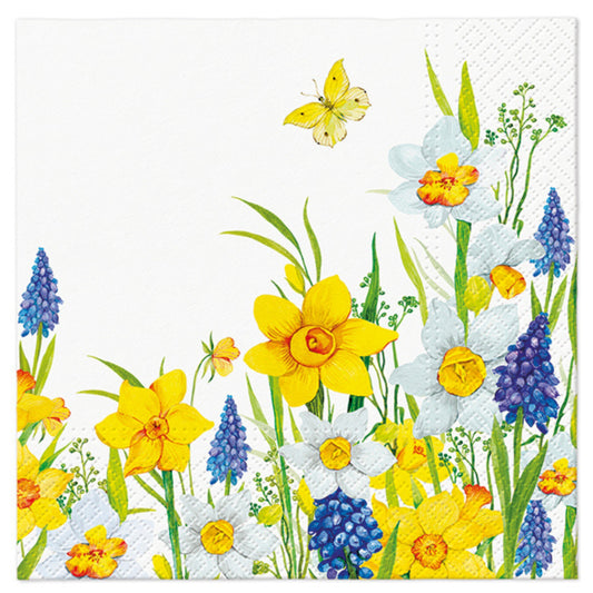 Flowers Napkins Decorative Daffodils Paper Decoupage Napkin #5309