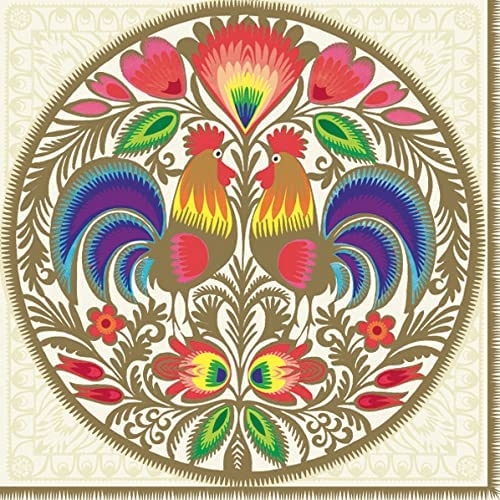 Folk Napkins Decorative Floral Paper Decoupage Napkin #4014