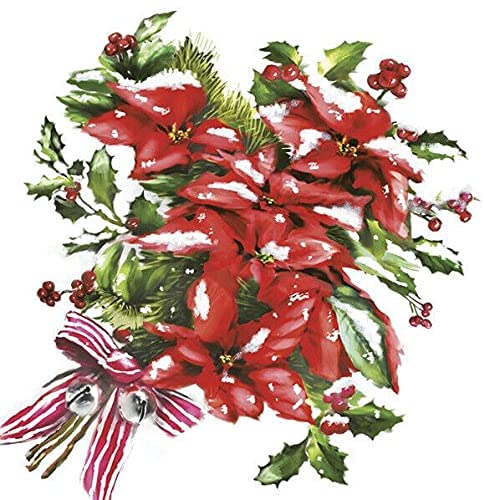 Poinsettia Paper Luncheon Napkins 20 Pack #2143
