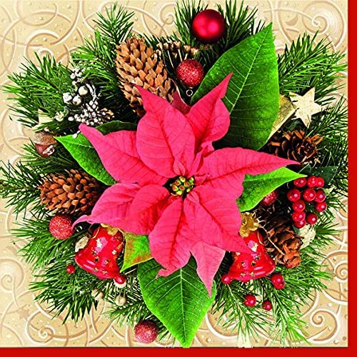 Poinsettia Paper Luncheon Napkins 20 Pack #2142