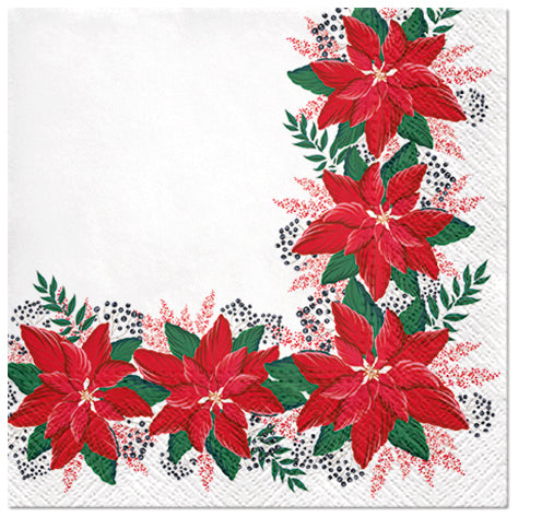 Poinsettia Paper Luncheon Napkins 20 Pack #2150