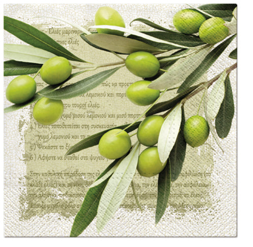 Olive Paper Luncheon Napkins 20 Pack #6014