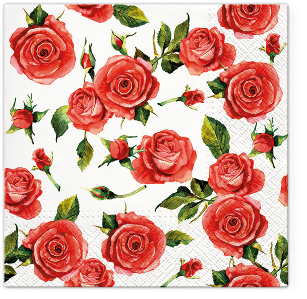 Roses Paper Luncheon Napkins 20 Pack #5158